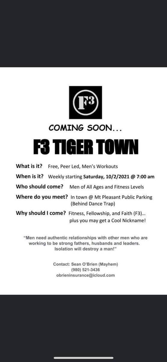 <a href="/F3Nation/">F3</a> spread the word! #Wegrowing