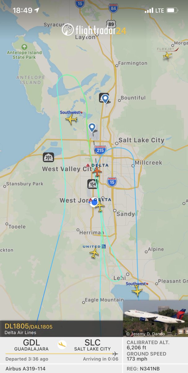 SLCScanner's tweet image. #Weather #Aircraft #GoAround #SLAirport Multiple aircraft are unable to land at the #SLAirpot. A lot of them have attempted to land and are had to go around.