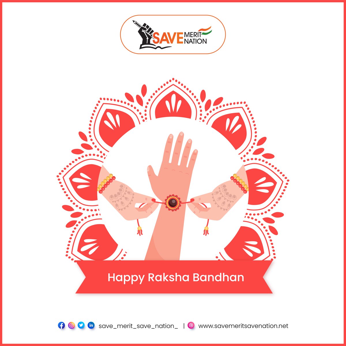 Save Merit Save Nation Wishes You all a Very Happy Raksha Bandhan.

Follow us:-

🔹Website
savemeritsavenation.net

#festival #rakshabandhan #indian #india #savemeritsavenation