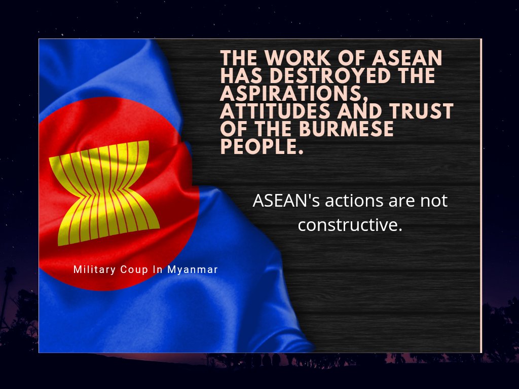At the 42nd <a href="/aipasecretariat/">AIPA</a>, the <a href="/ASEAN/">ASEAN</a> chair rejected the nomination of a representative of the <a href="/NUGMyanmar/">National Unity Government Myanmar</a>.Allowing the JUNTA to attend means Asean's support for the Burmese military. <a href="/ASEAN/">ASEAN</a> is unreliable for #Myanmar. 
#ASEANrejectSAC
