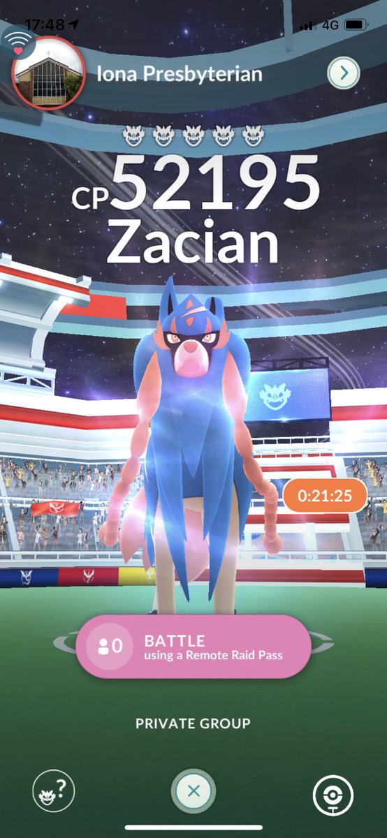 RayMantis86's tweet photo. Anyone up for a Zacian raid? Taking first 5. Note trainer code and level in comments
#PokemonGoRaids #pokemonGo https://t.co/VyTx3oA3zc