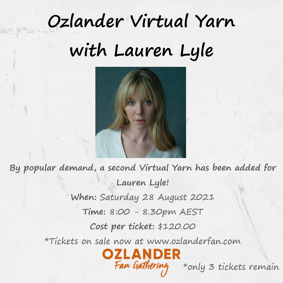 ozlanderfan's tweet photo. By popular demand, a second #OZlander Virtual Yarn has been added with the lovely @LlaurenLyle 🧡 only 3 tickets remain, so check out the details below on how to make one of those tickets yours! #Outlander #LaurenLyle https://t.co/jTfgjHMFFt