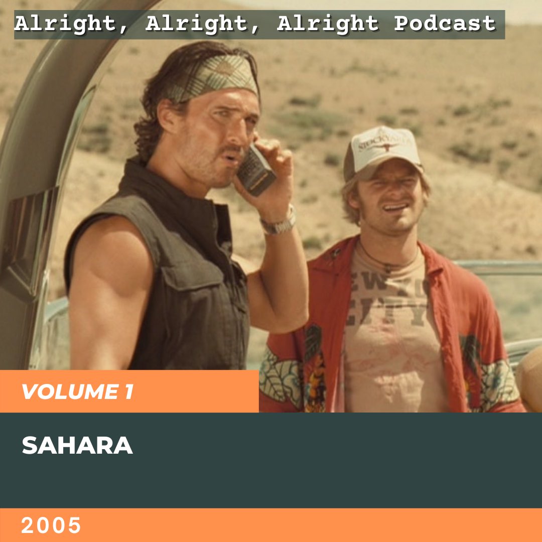AlrightCast's tweet image. A very special episode of the podcast is up! Check out our discussion of the CLASSIC mid-2000s adventure film Sahara. 

Check the link in our bio to listen on the web, iTunes, or Spotify!