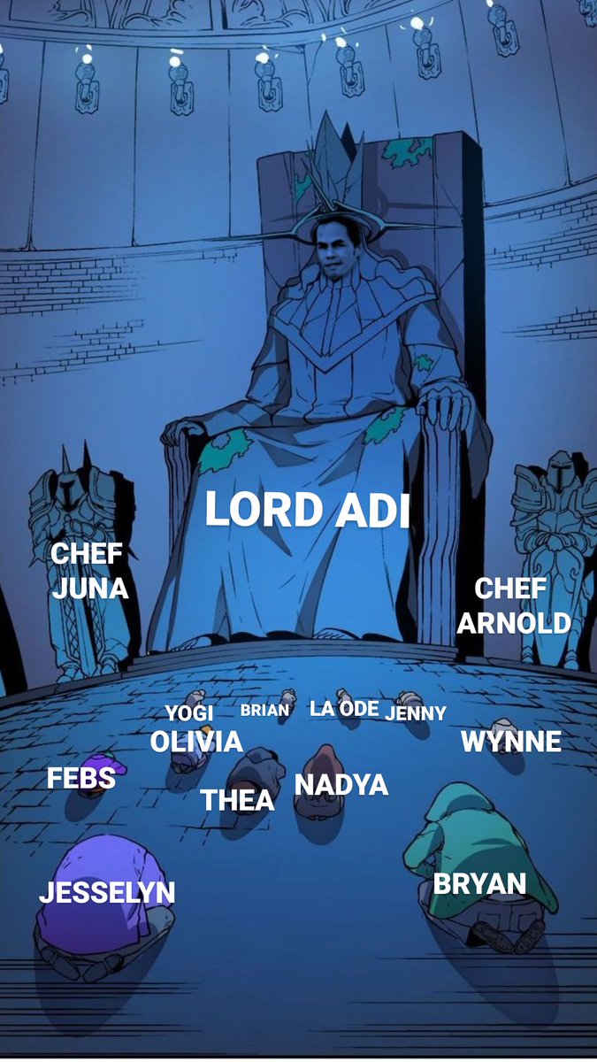 nurvarnurvar's tweet photo. All hail Lord Adi of MasterChef, King of everything, the time controller, almighty bang jago, the win streaker, the legend of tanah datar, the datuak bagindo maharajo dirajo nan bakuaso, the king of gulai and randang domba, the time keeper.. etc https://t.co/zUNjHGtuDO