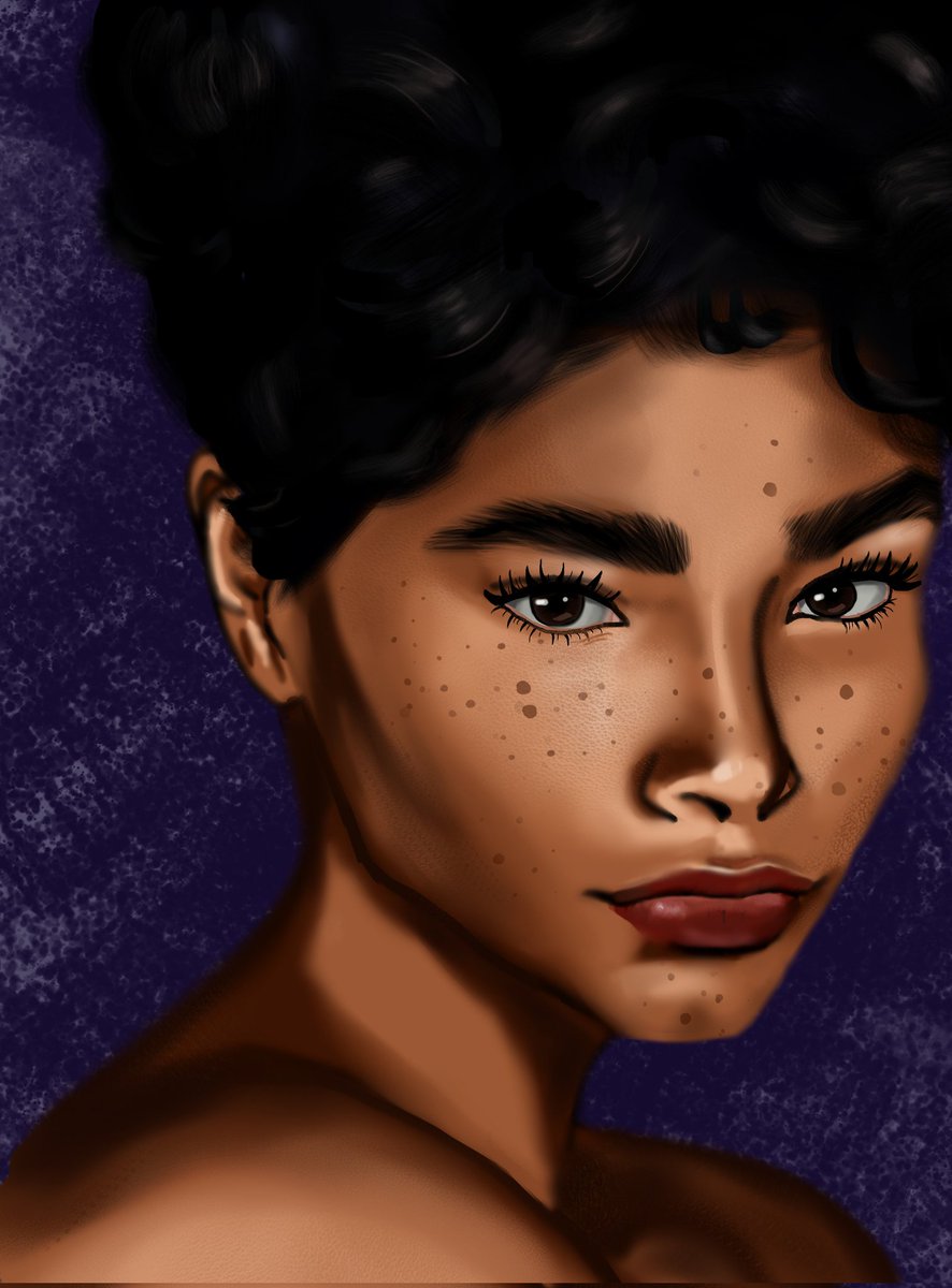 I did a week long digital portrait class and I'm pretty happy with how it turned out 😊