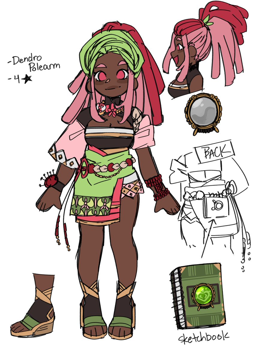 redesigning meno's outfit a lil bit. she has a vision now too lol 