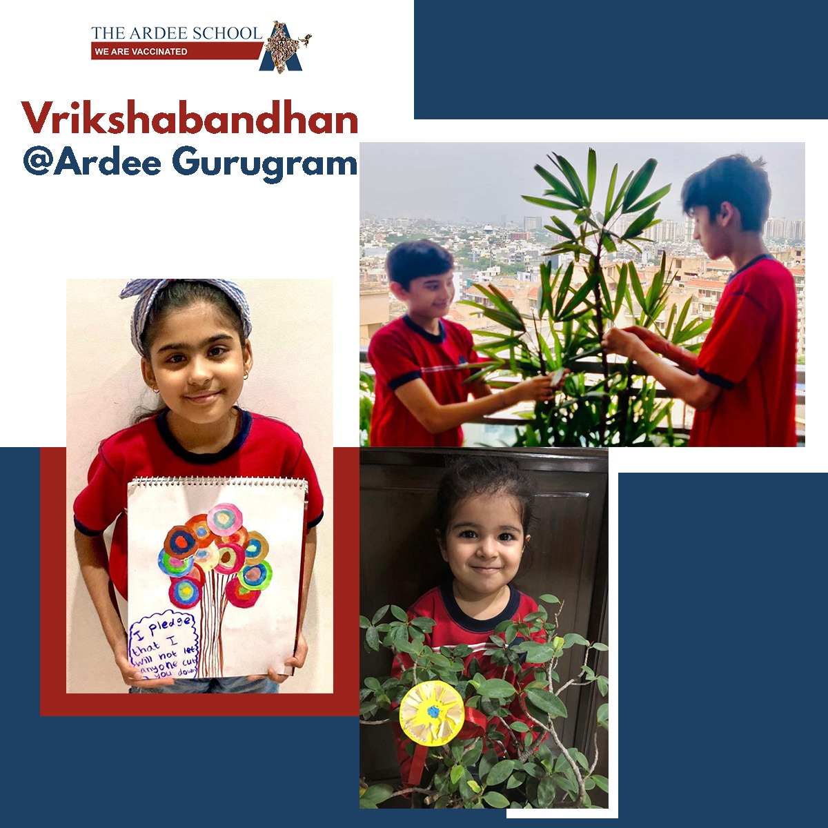 theardeeschool's tweet photo. पेड़ो बिना हो जायेगा जीवन अपूर्ण,
वृक्षारोपण करके करो प्रकृति को परिपूर्ण
Ahead of the Rakshabandhan festival, the students of The Ardee School carried forward their tradition of Vrikshabandhan of pledging  to protect trees as one's own siblings
 #vrikshabandhan #myrighttobreathe https://t.co/jAh9yOoAyq