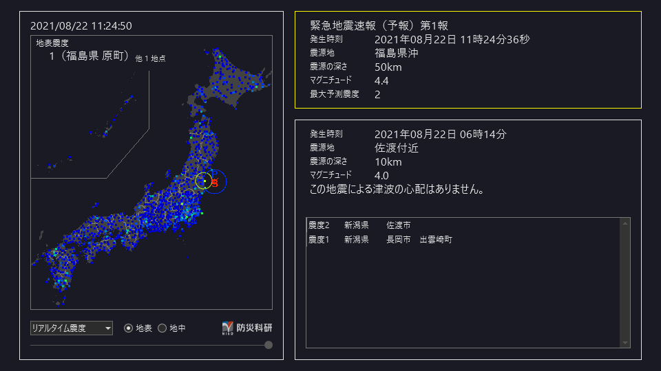 تويتر 地震 津波 火山情報 على تويتر 緊急地震速報 予報 第3報 22日11時24分35秒頃 福島県沖で地震がありました 震源の深さは約60km マグニチュードは4 7程度 最大震度は3程度以上と推定されます Https T Co Lq8u2wy2ky