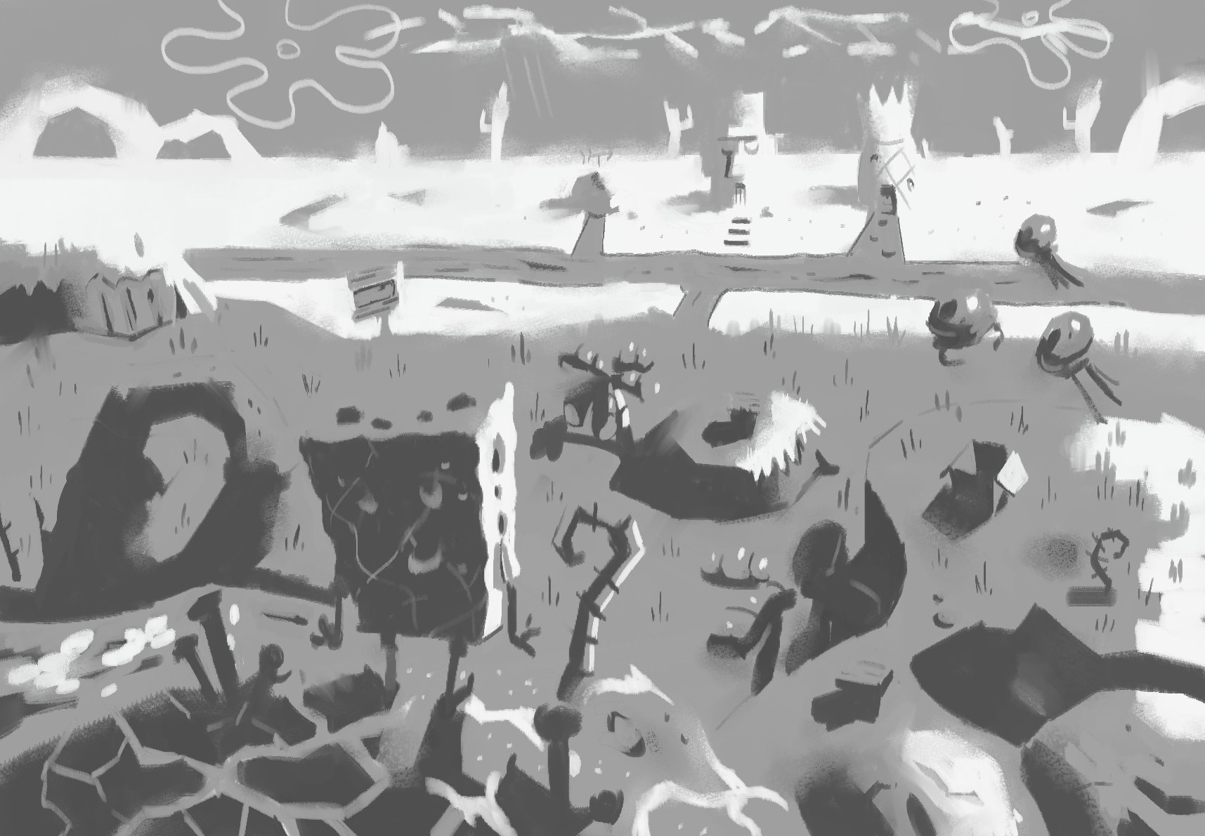 A wip for a Spongebob art piece I\m working on. Happy Birthday Stephen Hillenburg! 