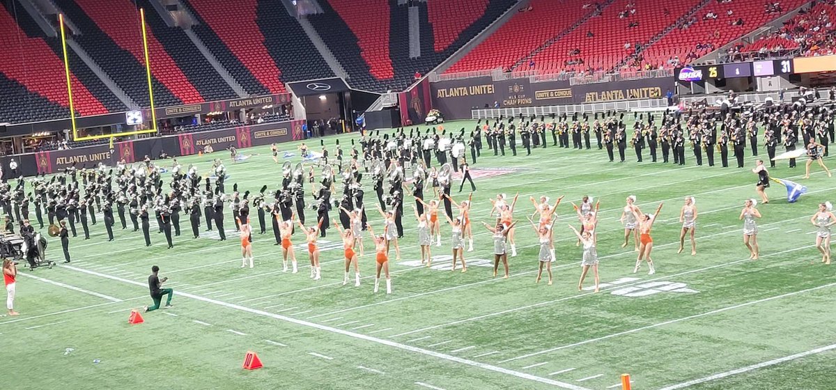 Great halftime performance and a great game! Congratulations @BucsFootball for getting the W! So fun to perform in the Mercedes Stadium! #hooverpride #fdds #hooverband