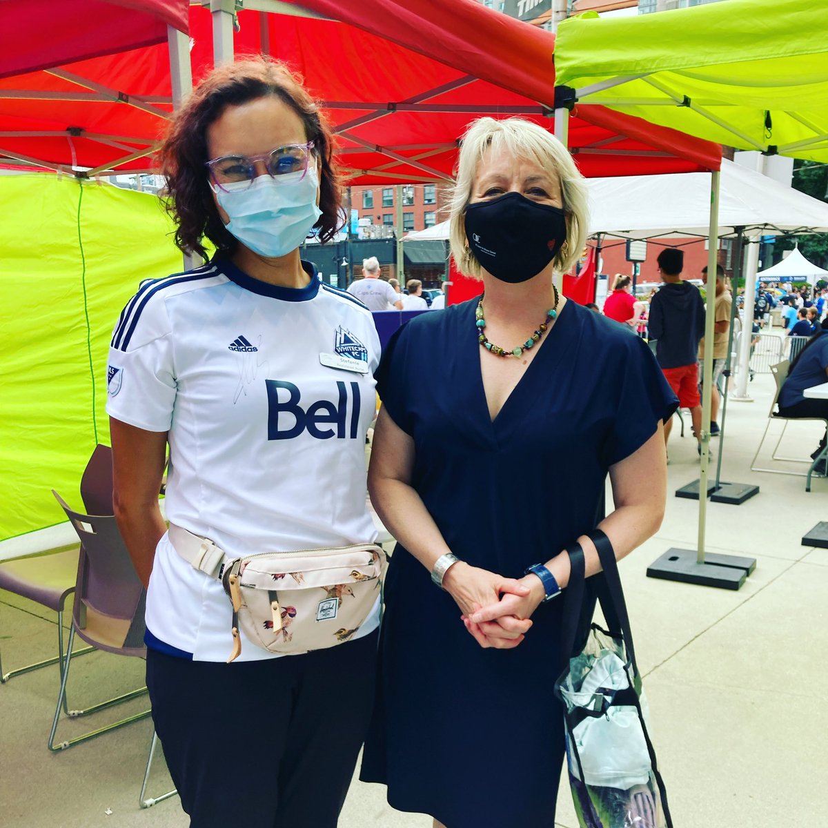 Me and my new bestie giving out COVID vaccines. 💉