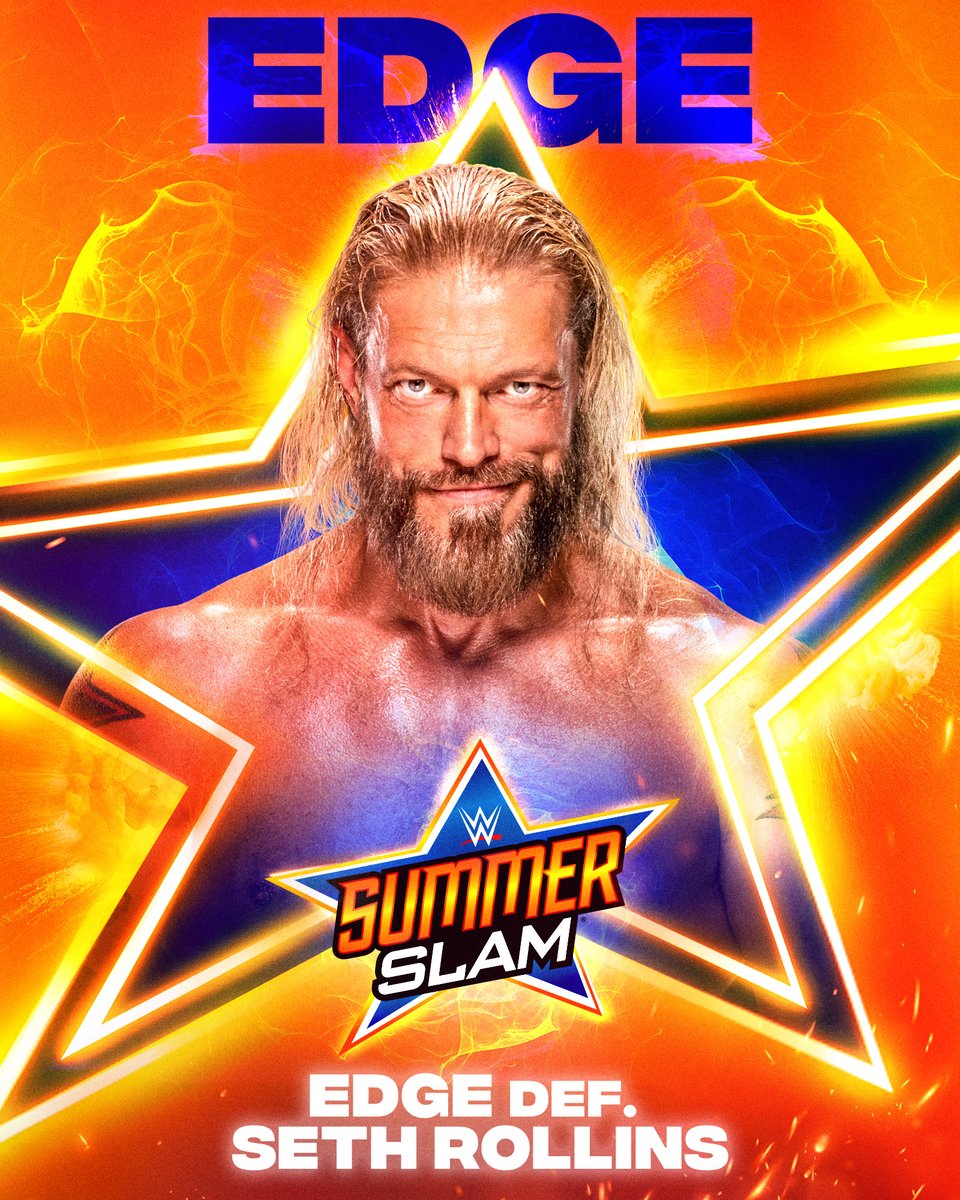 WWE's tweet photo. HE DID IT.

@EdgeRatedR makes @WWERollins TAP OUT to earn the victory at #SummerSlam! https://t.co/2ioOOcFCvI