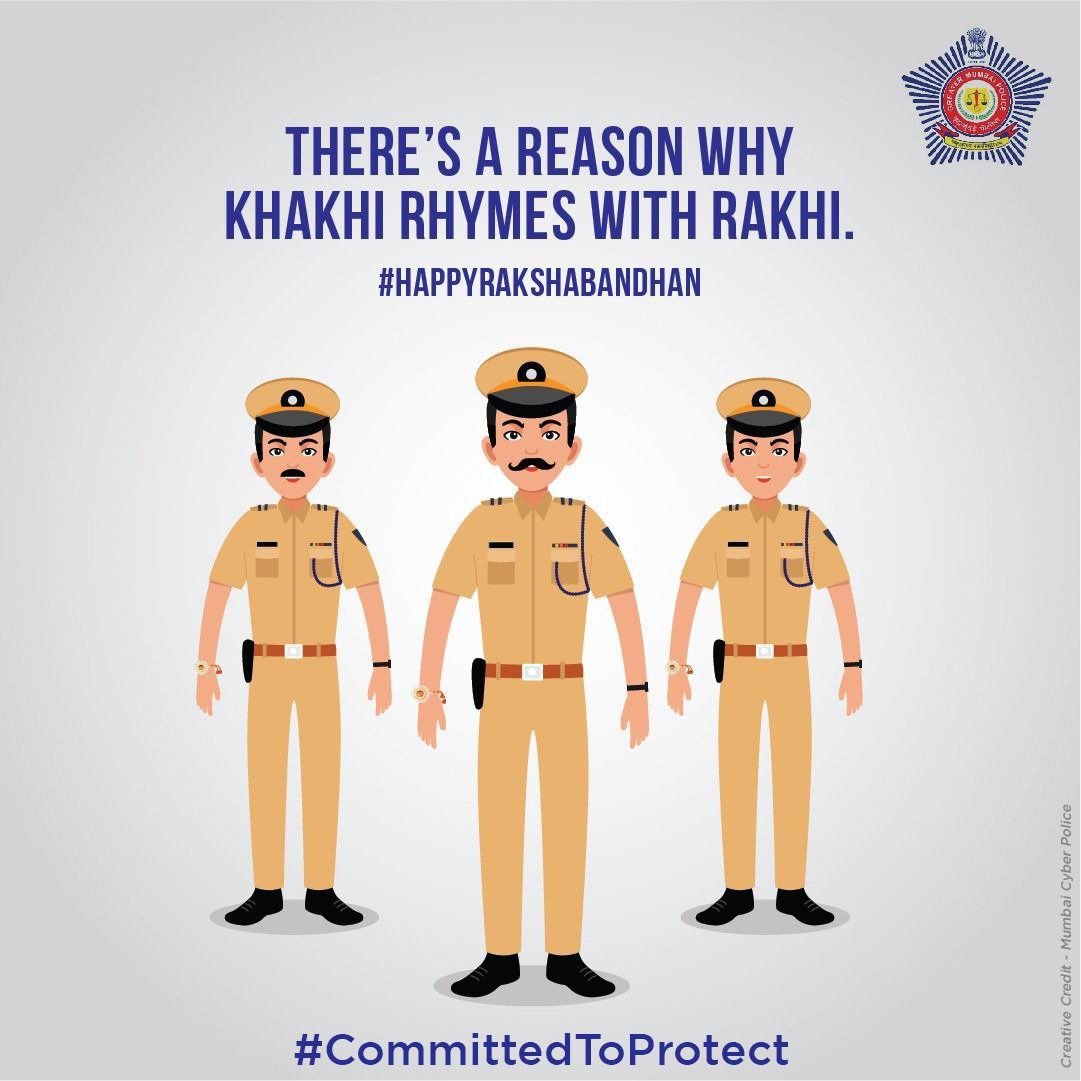 MumbaiPolice's tweet photo. The unbreakable thread which always defines that your safety is our prime duty.

#CommittedToProtect #RakshaBandhan

PC- Mumbai Cyber Police https://t.co/UnGxAVNBLc