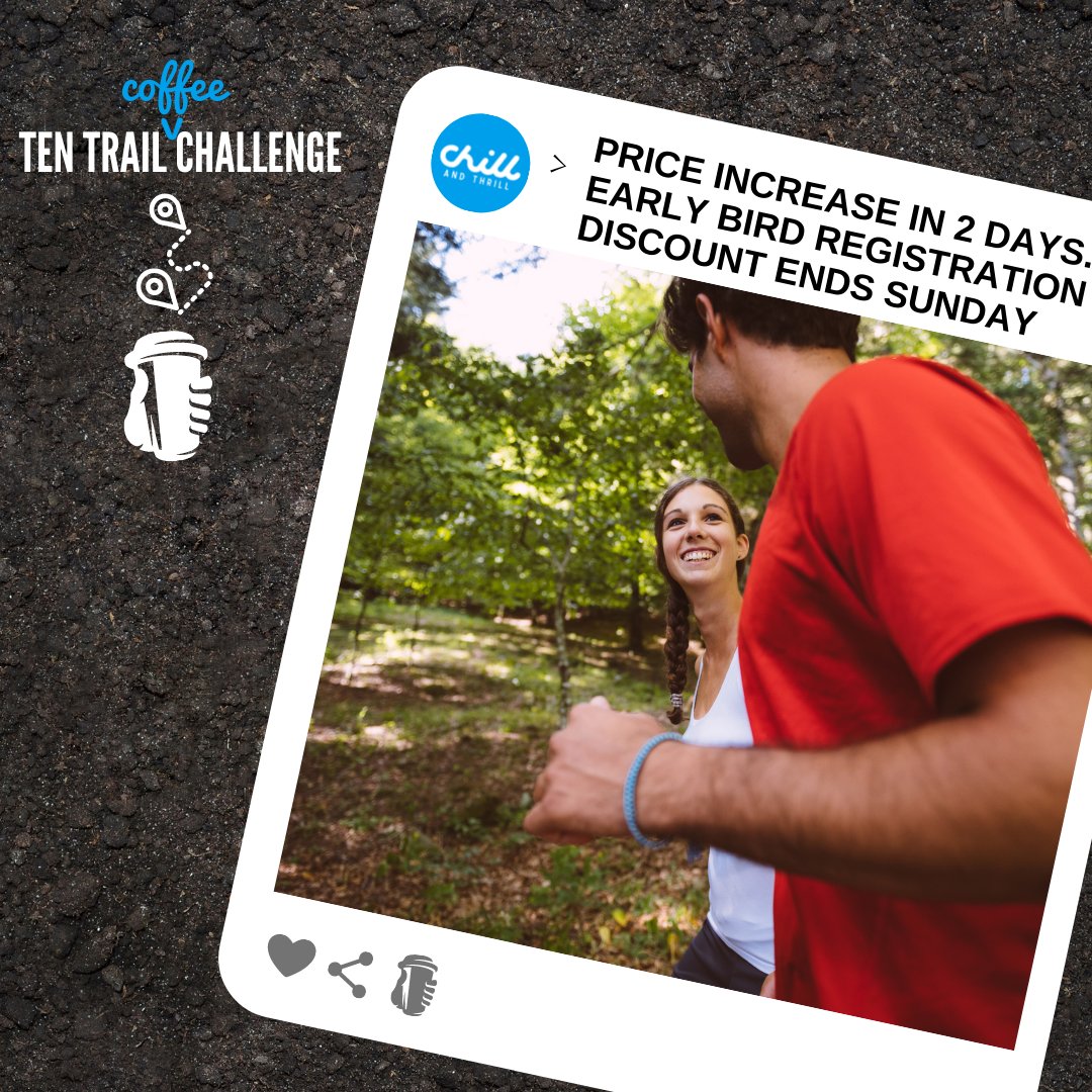 Early Bird (discount) registration ends Sunday. Invite a friend and register now. 
chillandthrill.ca

#tentrailchallenge #chillandthrill
#chilliwack #chilliwackbc #fraservalley #thefraservalley #explorefraservalley #explorebc #explorebclocal #beautifulbc #pnw #pnwadventures