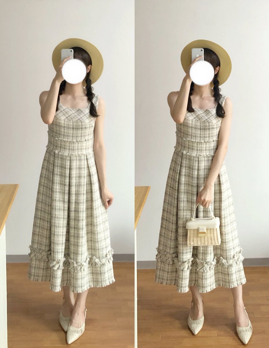 Herlipto Summer Tweed Midi Dressロングワンピース/マキシワンピース