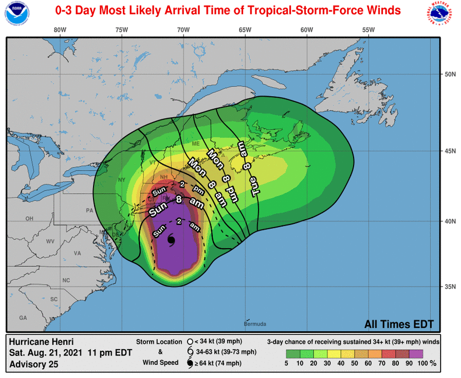 Be sure to regularly check: weather.gov/okx/ for the latest updates on Hurricane Henri as it pertains to your zip code.