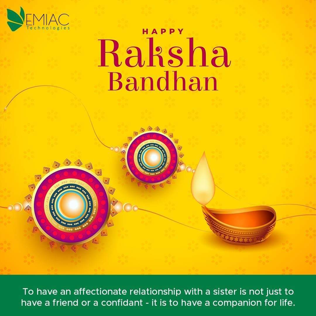 EMIAC_Tech's tweet photo. Distance can do little to separate those who are linked by the heart. Sending you love and wishes on this special day. Happy Raksha Bandhan. 
#happyrakshabandhan #EMIAC #EMIACTechnologies https://t.co/rDWQJwMZnj