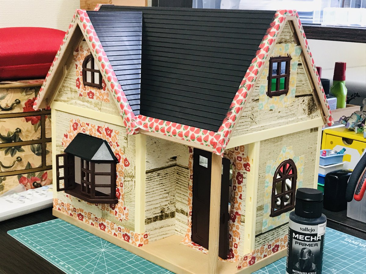 シルバニアファミリー　リペイント　リメイク DIY】シルバニアハウスをレンガが可愛いヴィンテージハウスに