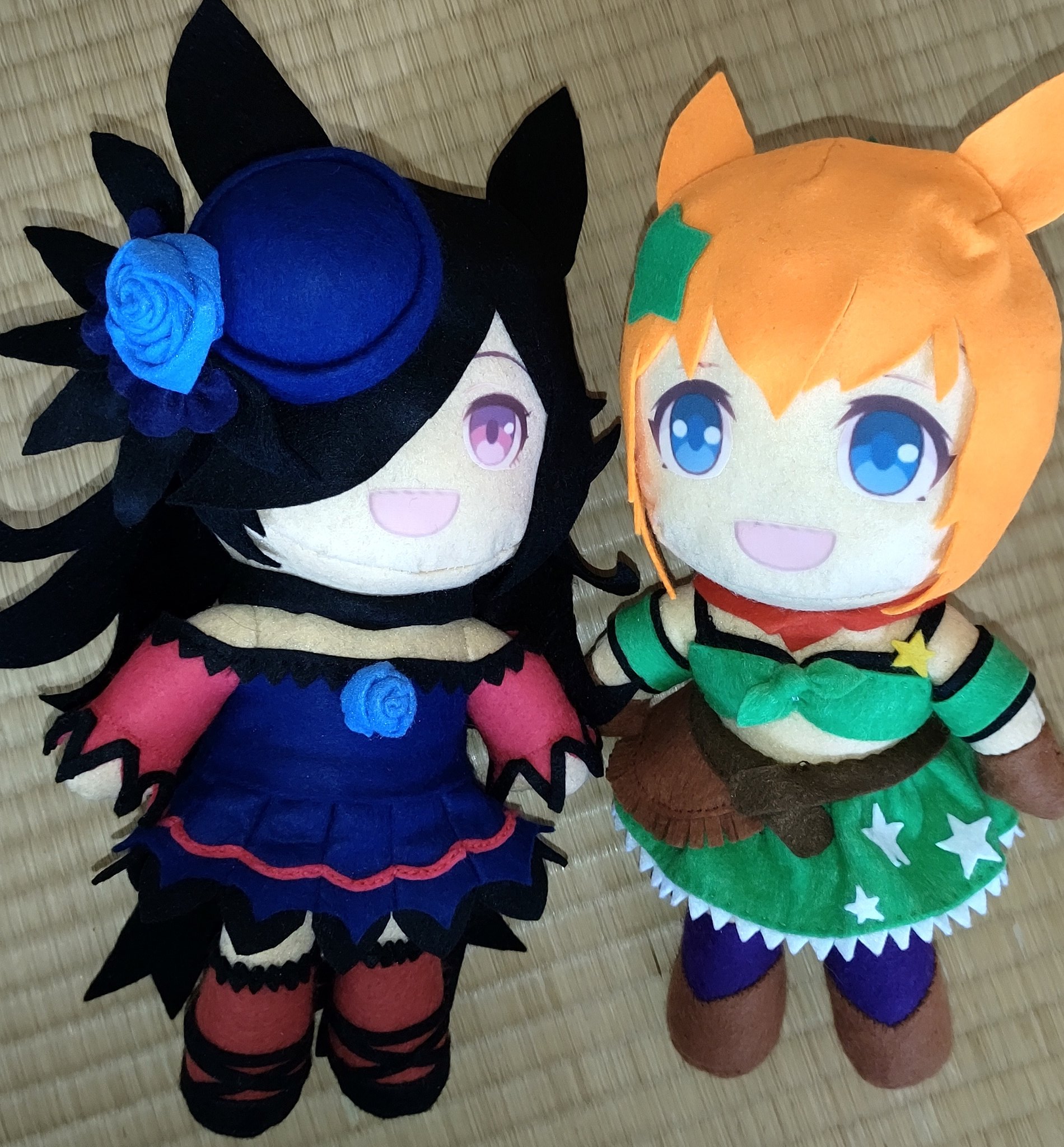 Twitter 上的 とかげ ハンドメイド用 ハンドメイドta参加用に作りました フェルトを使用したぬいぐるみとかを作っております 最近作ったもの ウマ娘のぬいぐるみ ライスシャワー タイキシャトル にんじんハンバーグ 鬼滅の刃のハンドルカバー 小芭内 蜜璃