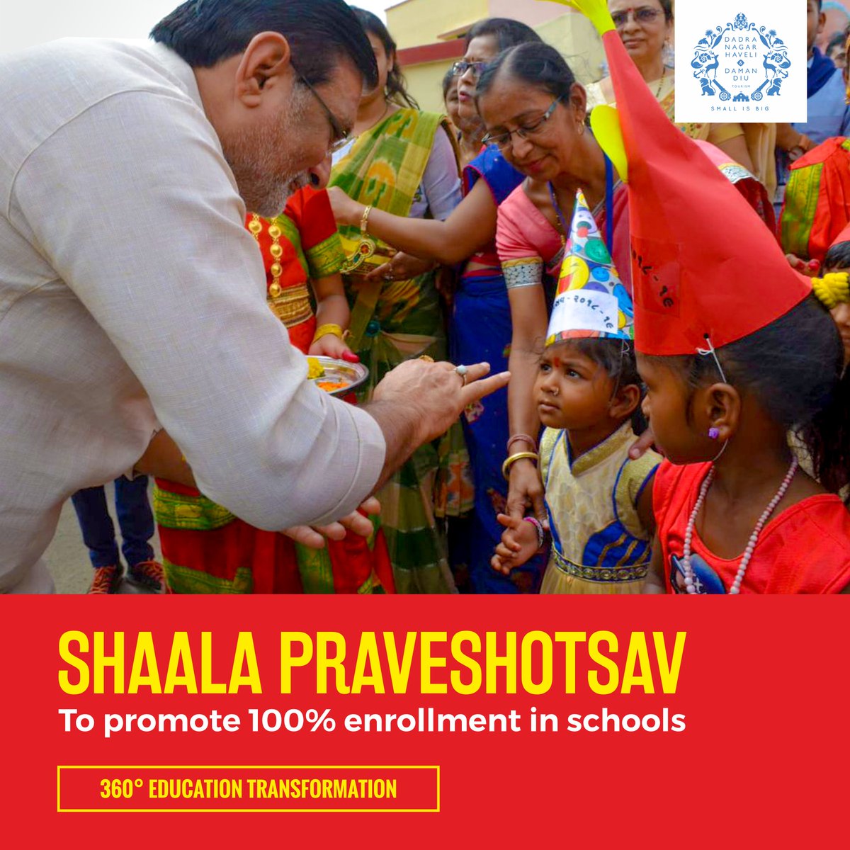 DNHDandD's tweet image. #ShalaPraveshotsav was launched with the mission to help students &amp;amp; their parents understand the importance of #education and encourage enrolment in schools. The program has been running successfully across the UTs. 

#UTAdministration #DNHDD