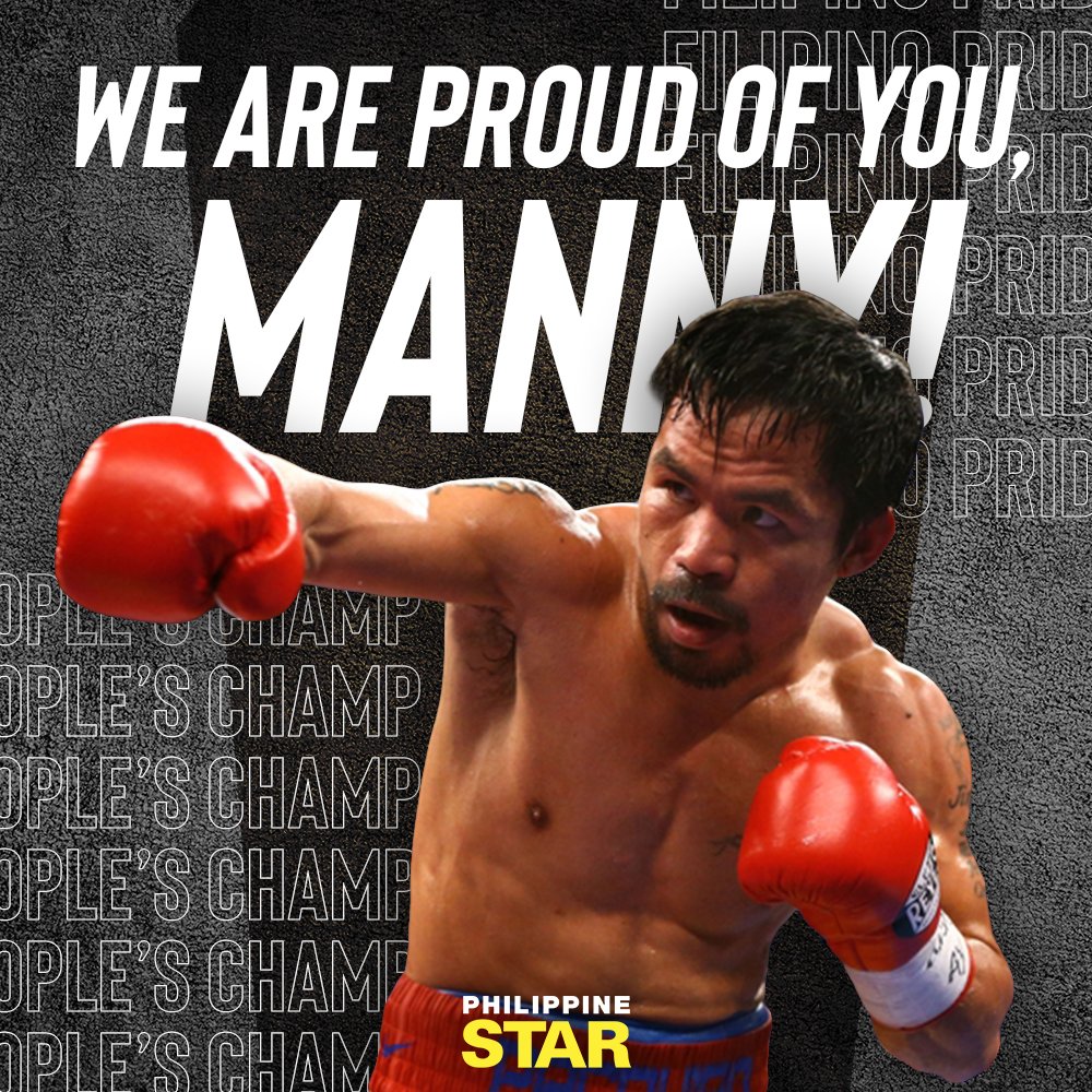 YOU ARE STILL OUR CHAMP! 

“The Olympian” overpowered “The Legend.” 

Cuban boxer Yordenis Ugas defended his WBA super welterweight title against Manny Pacquiao at the T-Mobile Arena in Las Vegas on Sunday. #PacquiaoUgas