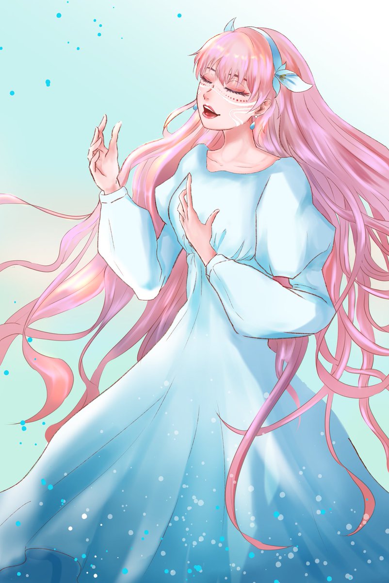 竜とそばかすの姫みて衝動的に描いてたの忘れてた 琥珀の鈴 就活頑張るぞのイラスト