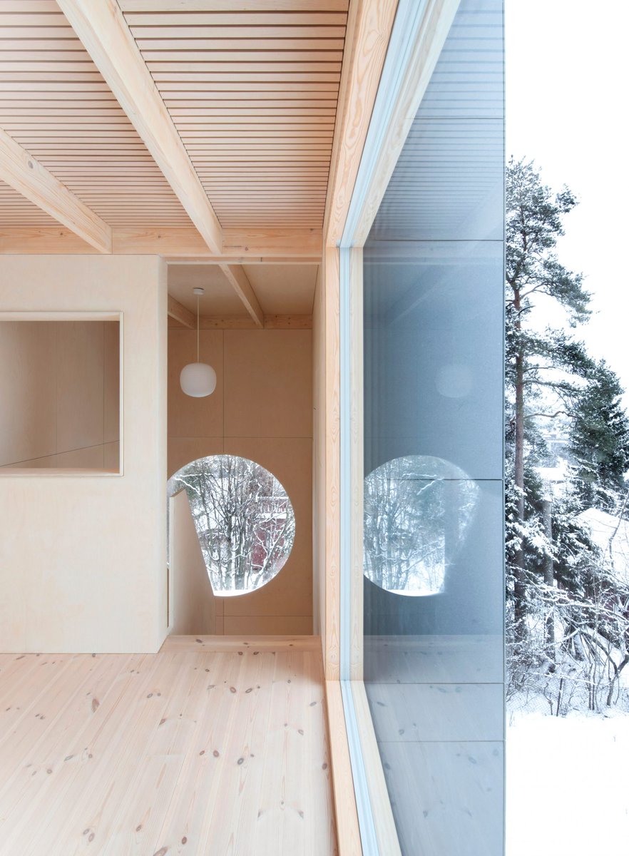 InteriorPH_JO's tweet photo. Architecture office Resell+Nicca has added an extension to a semi-detached house in Oslo comprising a tower linked to existing living spaces by a glazed bridge. #architecture #interiordesign #design https://t.co/M0OkVQ1TSb