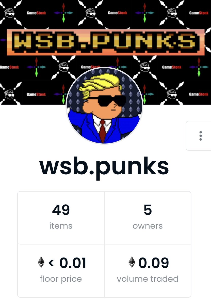 wsbpunks's tweet image. Just finished listing 100 wsb.punks on #opensea

....#BAYC Where you at? 

#nft #nftcollector #WallStreetBets #meme

I have a feeling these might be all gone in a few hours when everyone wakes up...

opensea.io/collection/wsb…