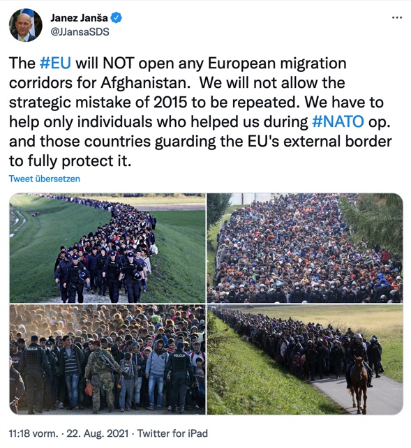 Liebe EU-Bürger,
hier der Lagebericht des derzeitigen Ratspräsidenten &amp; Trump-Fans Janez Jansa (vorbestraft). 
Das Angenehme an Rechtsradikalen ist, dass sie die offizielle EU-Linie für alle verständlich formulieren, ohne sich hinter menschelndem Phrasengefasel zu verschanzen.