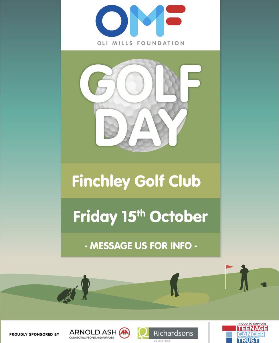 We can’t wait for our Golf Day at <a href="/FinchleyGC/">Finchley Golf Club</a> raising money and awareness for <a href="/TeenageCancer/">Teenage Cancer Trust</a> in memory of Oli! With only space for a few teams left, message us if you’re keen to be on the tee for the shotgun start… 🚀💙⛳️ #HopeSwingsEternal