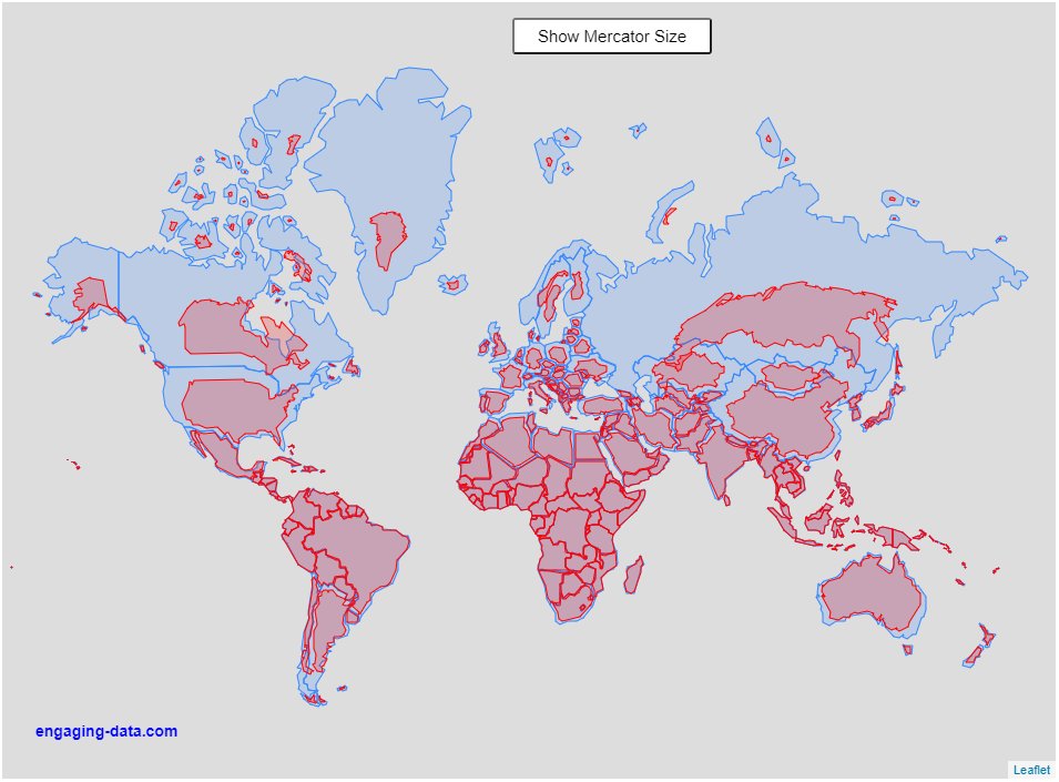 ロシアってそんなに小さいの メルカトル図法で描かれた世界地図を 正しい サイズに切り替えられるサイトがとても面白い Togetter