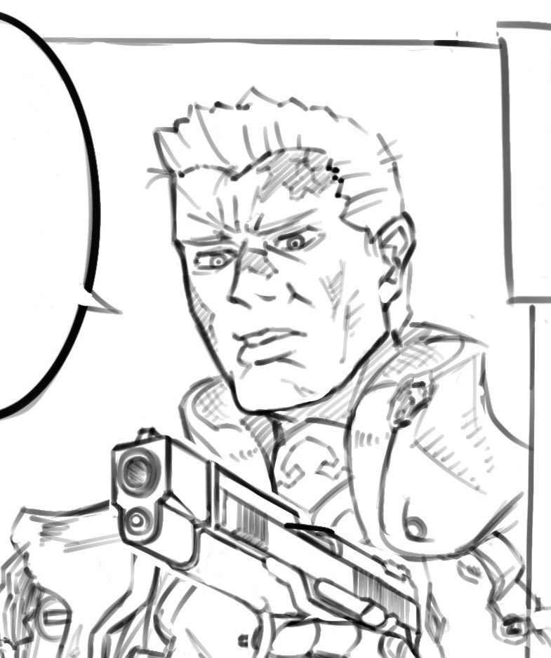 この顔ほぼ一発描きです。
ぼくにはオッサンを描く才能が溢れています。 