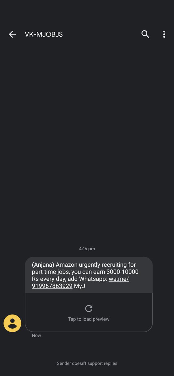 Amazon Help Sorry To Learn About The Message Amazon Doesn T Approach Customers Regarding Jobs Via Messages Please Don T Share Your Personal Information Also We Ve Shared This Internally So That They
