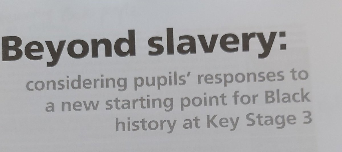 Reading a piece from #teachinghistory 181 by @tenioladehin - there's so much to do to truly #diversify and #decolonise the curriculum but this has given me some important ideas! @histassoc #ks3 #history #historyteacher #blackhistory