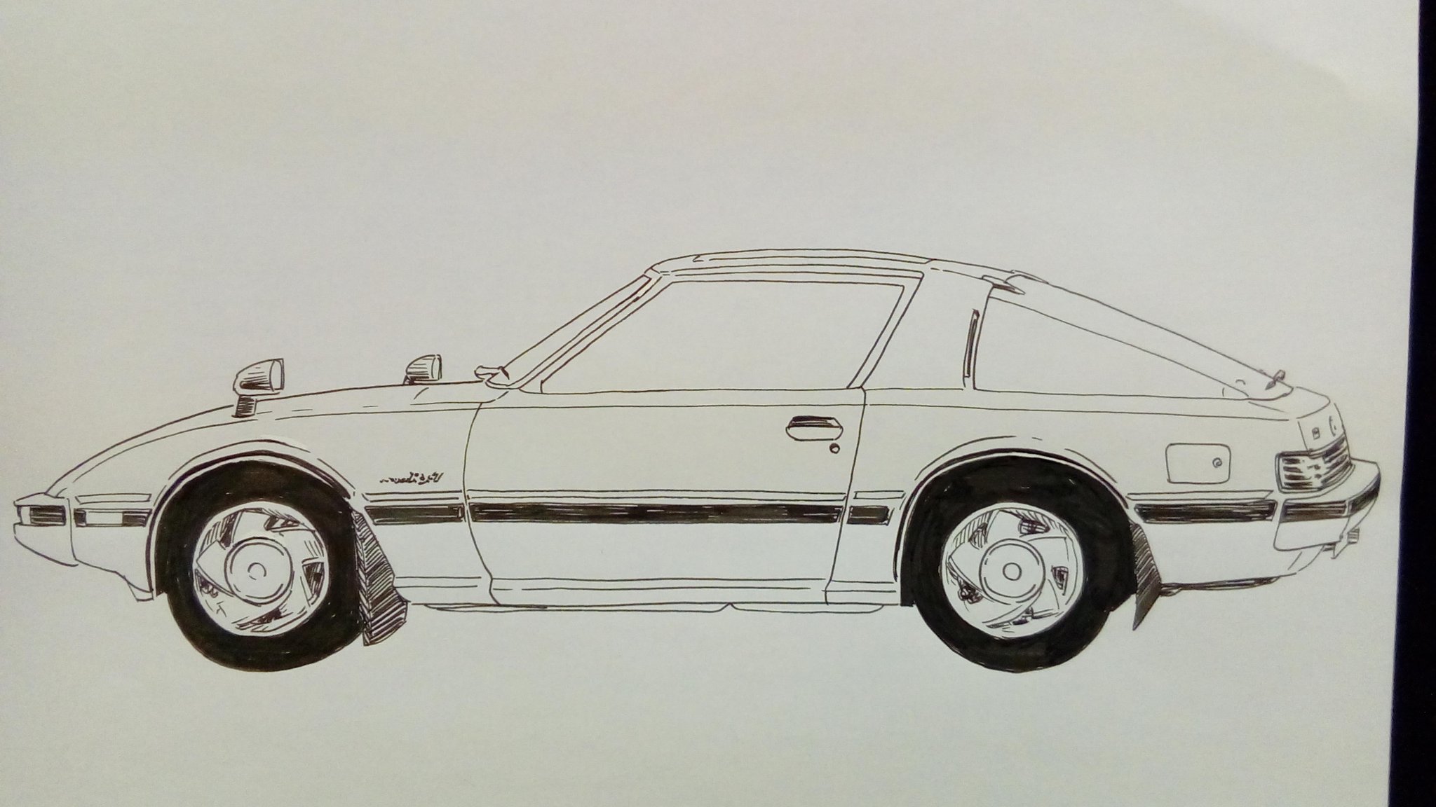結城るい マツダ Mazda Rx7 ラクガキ ペン画 イラスト王国 イラスト基地 アナログイラスト マツダ Rx 7 T Co Kmodsfy3kv Twitter