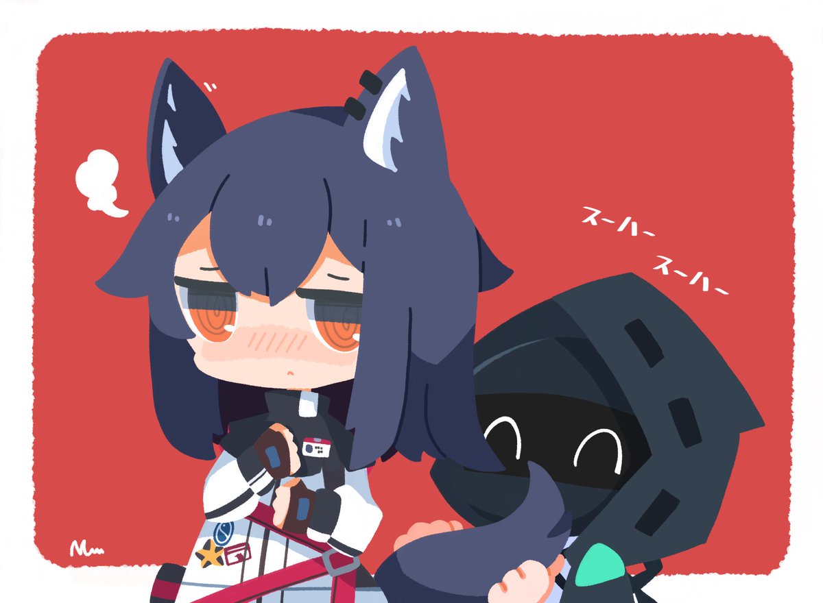 texas (arknights) animal ears tail 1girl jacket black hair wolf ears wolf tail  illustration images
