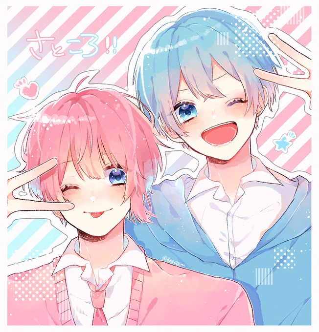 さところ!💗💙

#すとぷりギャラリー 
#ころんくん 
#さとみくん 
