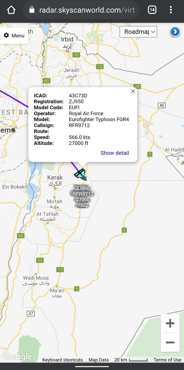 scan_sky's tweet photo. 2 x Eurofighter Typhoon FGR4s - #ZK351 - #RFR9711 / #ZJ950 - #RFR9712
Both Departed From RAF Akrotiri π¨πΎ & Heading Out For An Op Shader Tasking Over The Middle East.
They Will Be Supported By -
Airbus Voyager - #ZZ331 - #RRR9421 β½ #NKAWTG. https://t.co/LnnwenA4DD