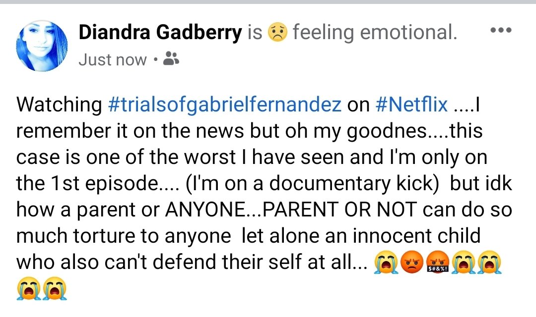 diandra143's tweet photo. #trialsofgabrielfernandez #netflix my heart....😡😡😡🥺🥺😭😭😭 https://t.co/IAjn78HkfG