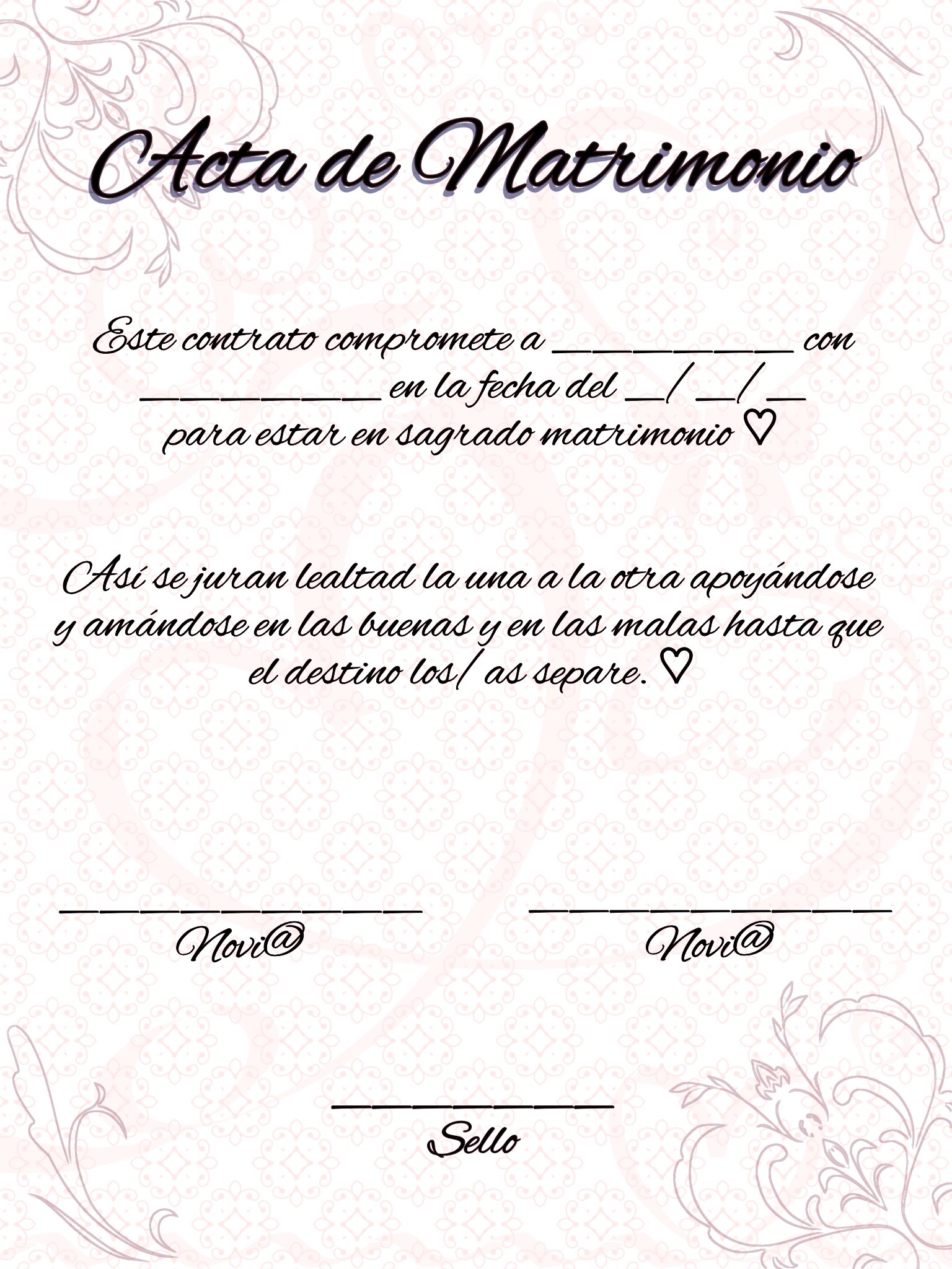 Formato De Acta De Matrimonio Para Llenar Falsas My XXX Hot Girl