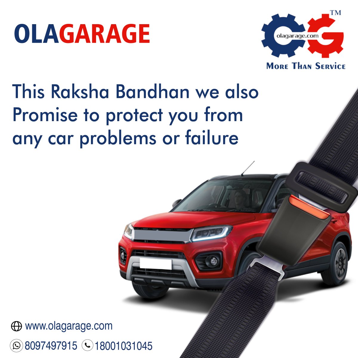 Olagarage's tweet photo. This Raksha Bandhan we also promise to protect you from any car problems or failure, seatbelt image credit - freepik created by macrovector 

#RakshaBandhan2021 #bhaibahen #Rakhi2021 #carservices #HappyRakshbandhan #navimumbai #mumbai #Rakhi #olagarage #cars #carcare https://t.co/9r2wV83FFi