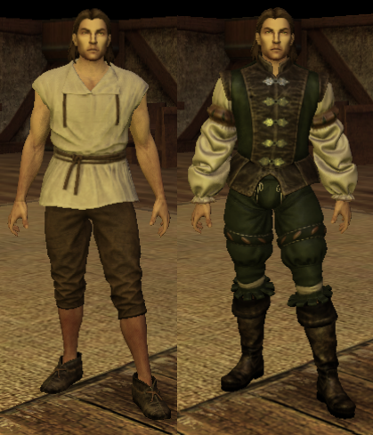TheDragonsNeck's tweet photo. Two other sets of clothing (Though these can all be mixed and matched) 

The 'Commonman's Linen' and the 'Goldman's Ensemble' https://t.co/XLOJUCKPBM