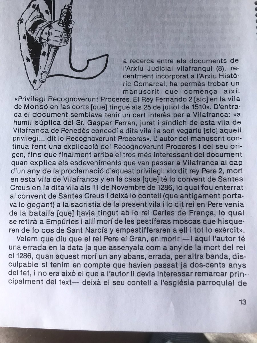 raimascaro's tweet photo. @lapreviafcv @marcizqui @vilafrancabans @fmvilafranca @gegantsvdp Si el nom ve d’aqui. El que ja no és tan cert és l’origen, segurament són més antics del 1600, segons el llibre dels Gegants de Vilafranca escrit per Joan Solé Bordes ens diu el següent. Hi ha coses per investigar encara… https://t.co/kpsjRgtIpY