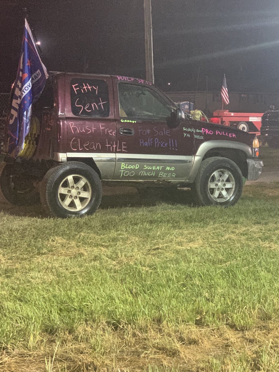 JIcow_farmer's tweet photo. Just never know what you might see at a farm tractor pull….. 
One week later…. 
It cruised right down the track….👍🏻🤣🤣 https://t.co/yX189gTV0T