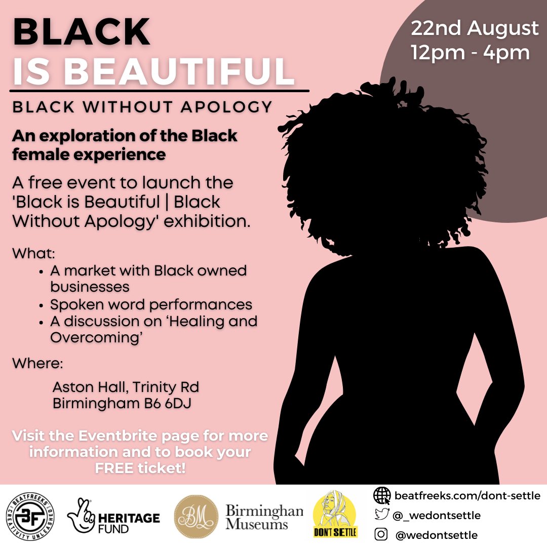 ashalves_'s tweet photo. I’m looking forward to be speaking on the panel at @WeDontSettle Black is Beautiful exhibition today 💖🌷 https://t.co/l1HzhdwPen