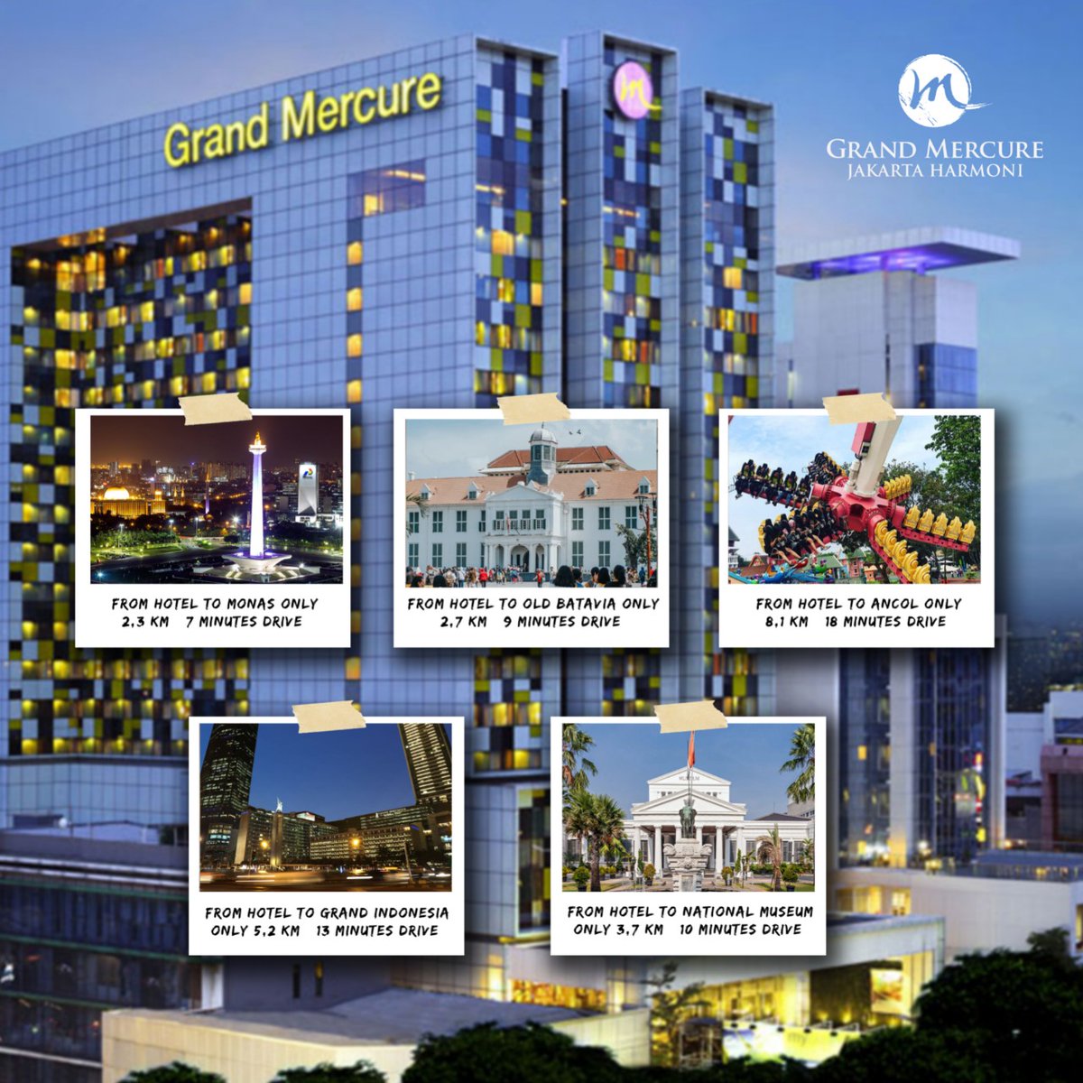 Grand Mercure Jakarta Harmoni is strategically located in the heart of Jakarta's Capital City.