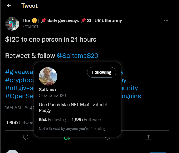 CheskDev's tweet photo. @flurnft @SaitamaS20 Done! gl2me https://t.co/G5ze3sdgpf