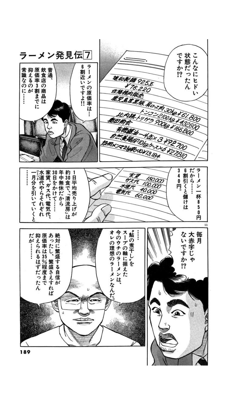 تويتر Jinro على تويتر そう言えば芹沢さん 流行る前の清流房が 6割近い原価率に 芹沢さんワンオペの年中無休と言う 一度でも飲食バイトしたことある人間からしたら 狂気も狂気な営業してるんですよね てか濃口らあめん出してからも早々原価率下げれてないんじゃない