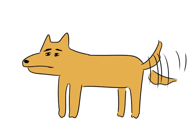 完全に義理で尻尾を振っている犬
#おほまんが 