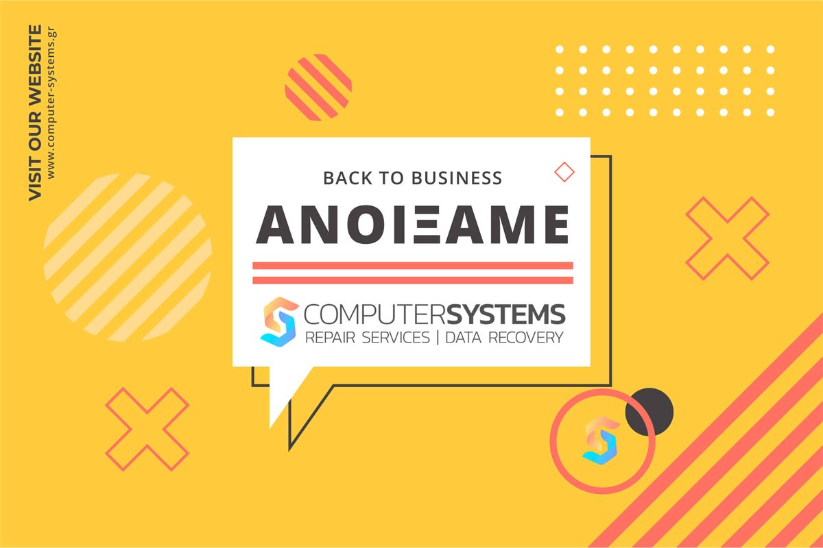 cslabs's tweet image. Επιστρέψαμε! 
Από Δευτέρα 23/8 η εταιρία θα λειτουργεί κανονικά.

🌍 computer-systems.gr
☎️ 2310 672 799
👣 Επισκεφθείτε το κατάστημά μας, Ίωνος Δραγούμη 46.

#Computer_Systems #CSLabs  #Repair #CS_Flux #K4_Pro #K5_Pro  #Kryo33 #BGA_Coat #TNS #DFS #FW_FXR